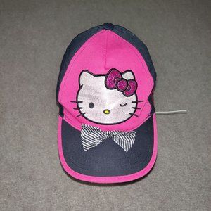 HELLO KITTY BASEBALL CAP PINK & BLACK GLITTER